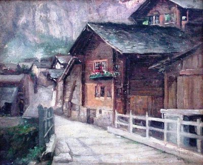 Eine Straße in Loeche les Bains von Antonio Parreiras